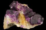 Dark Purple Cubic Fluorite on Quartz - China #94305-2